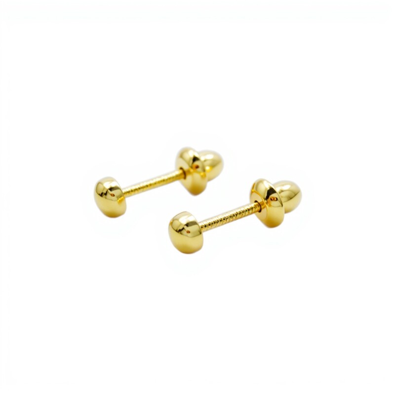 Abridores Media bolita-Oro 18k-Sin piedra-AB9506 sinpiedra