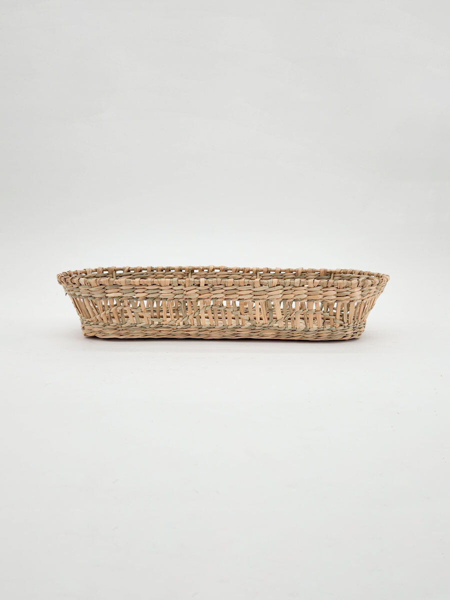 BANDEJA TEJIDA OVALADA - MARRON 