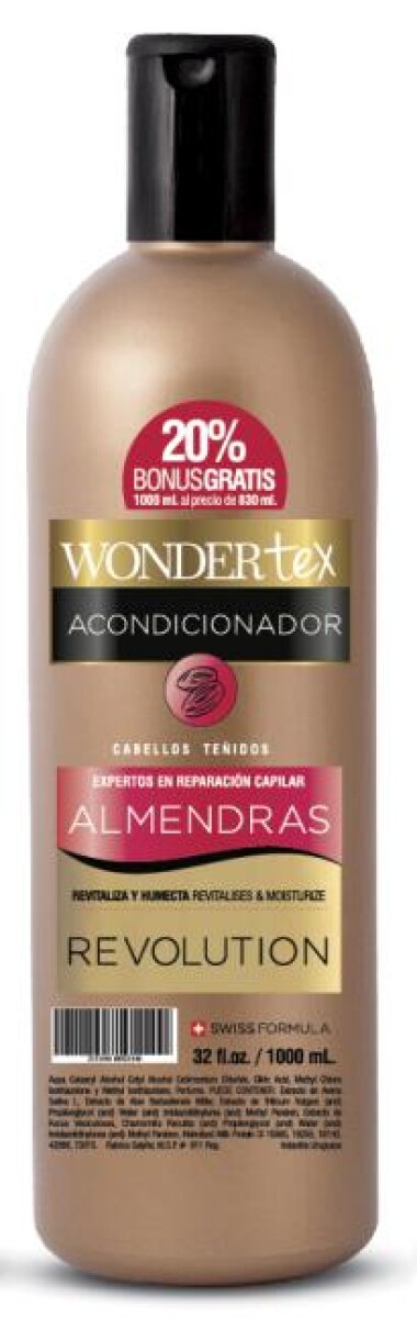 ACONDICIONADOR WONDER TEX ALMENDRAS REVOLUTION 1 LT 