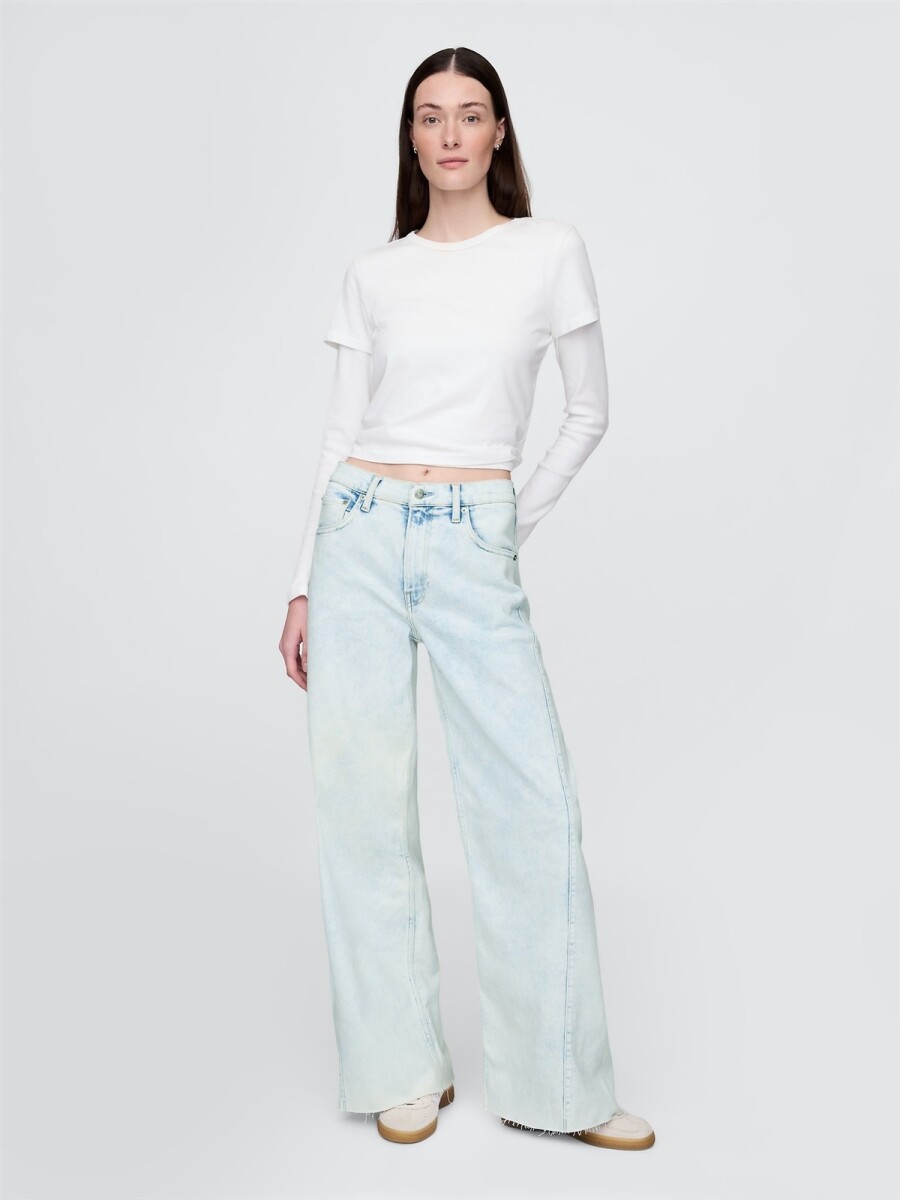 Jean Stride Tiro Alto Mujer - Light Indigo 1 