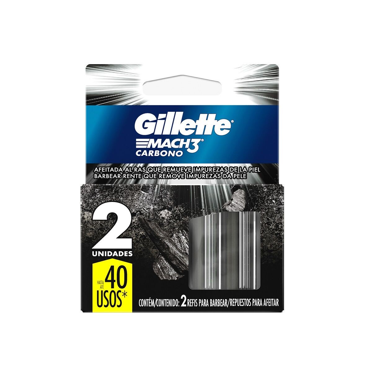 GILLETTE MACH 3 RESPUESTO CARBONO CJ X 2 
