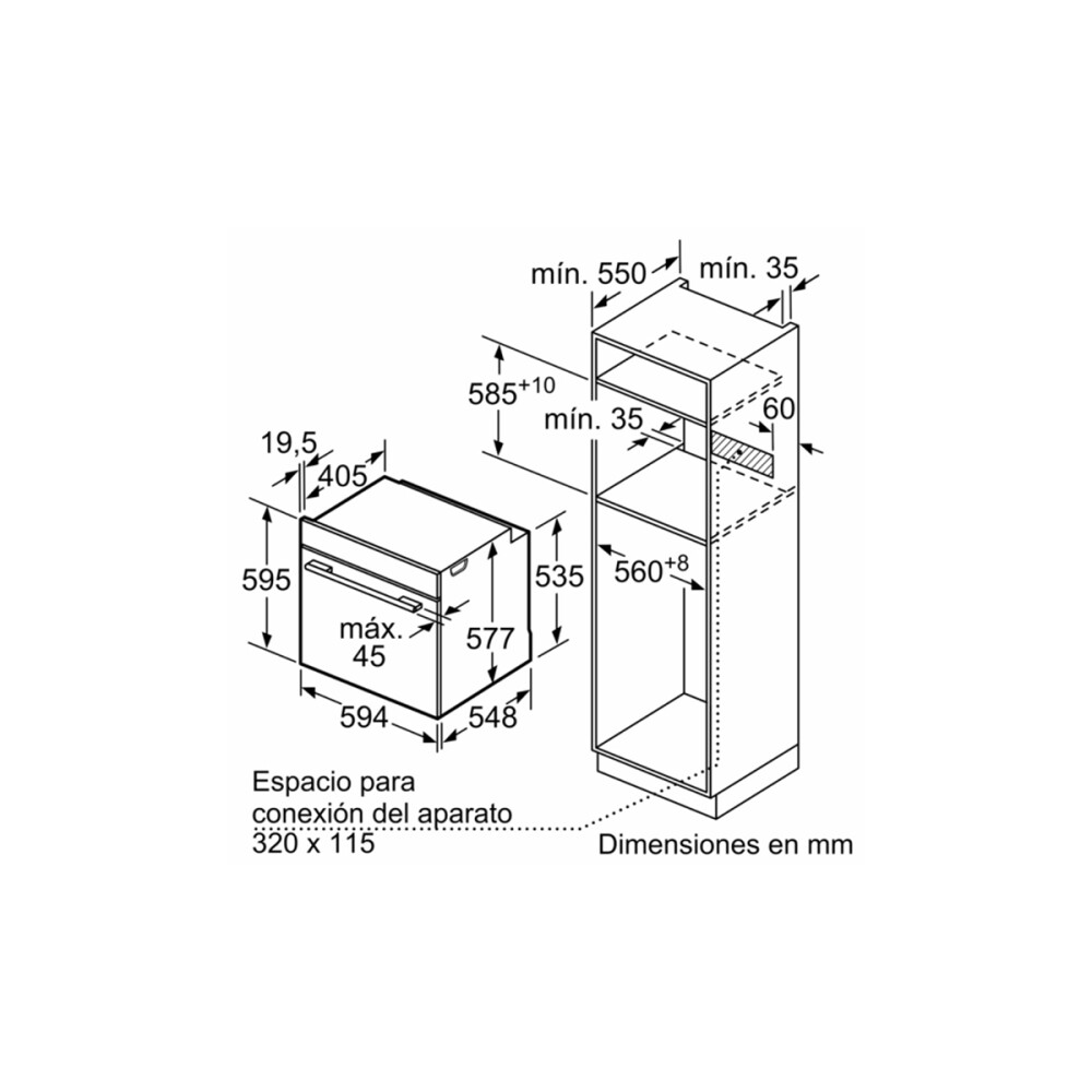 Horno de empotrar Bosch HRG7361B1 c/Vapor Horno de empotrar Bosch HRG7361B1 c/Vapor
