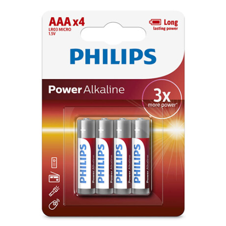 Pilas | Alcalina AAA - Pack x4 - Philips 4185