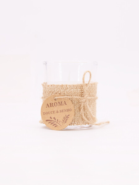 VELA MOTIVO CON DECORACION BEIGE