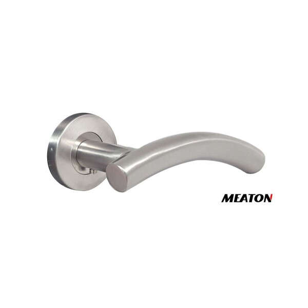 MANIJA CON RESORTE CURVA AC INOX C/BOCALLAVE MEATON Manija Con Resorte Curva Ac Inox C/bocallave Meaton