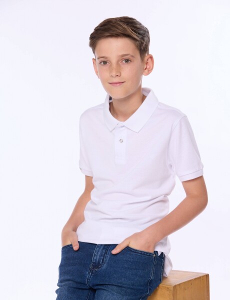 REMERA POLO PIQUE LISA Blanco