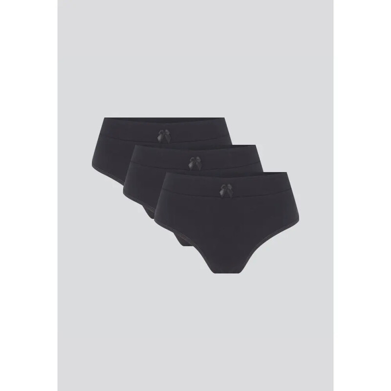 KIT COM 3 CALCINHAS FEM PRETO