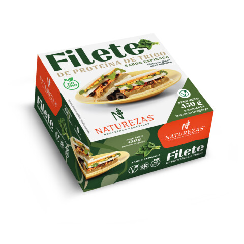 Filetes de carne vegetal con espinaca - Natureza Filet Trigo Espinaca 450g