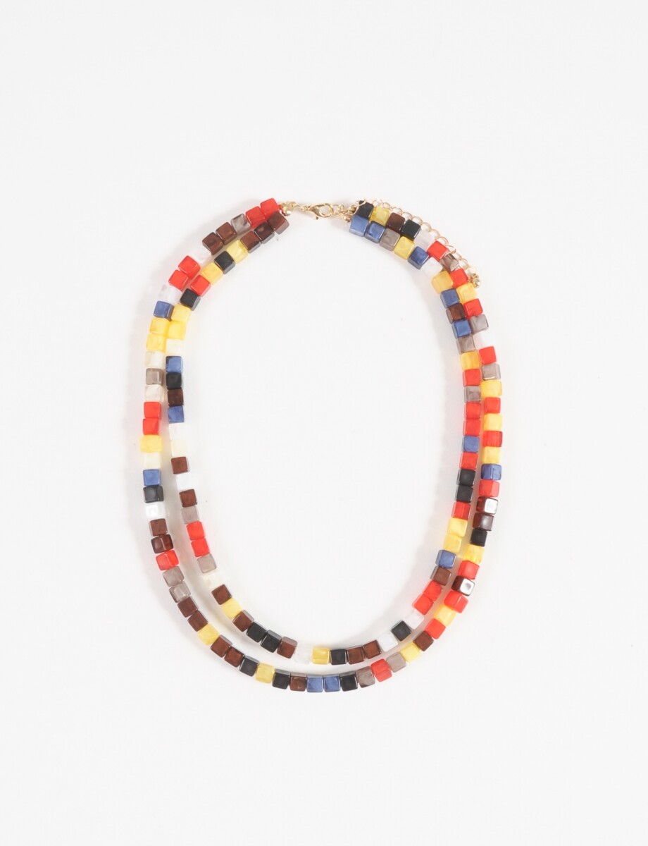 Collar doble cadena - multicolor 