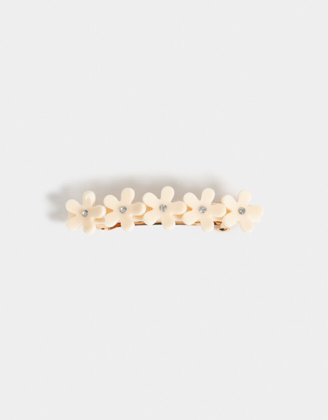 Hebillas Francesas Con flores Hebilla Francesa Flores & Strass - Blanco Crudo