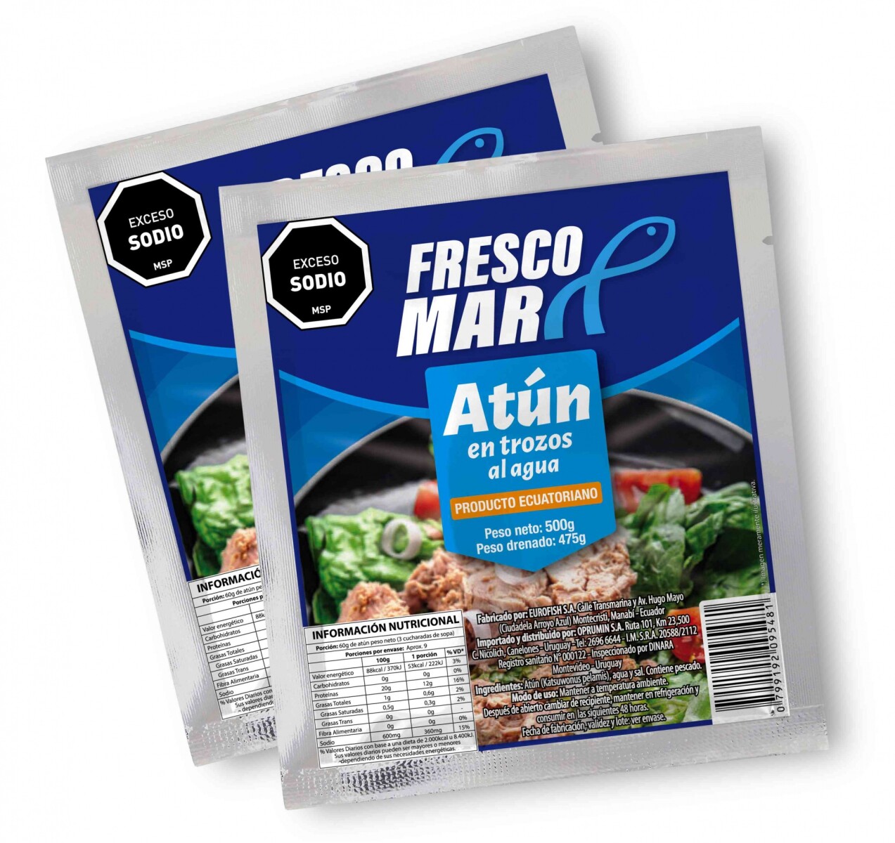 ATUN TROZOS FRESCOMAR SACH 500G NATURAL 