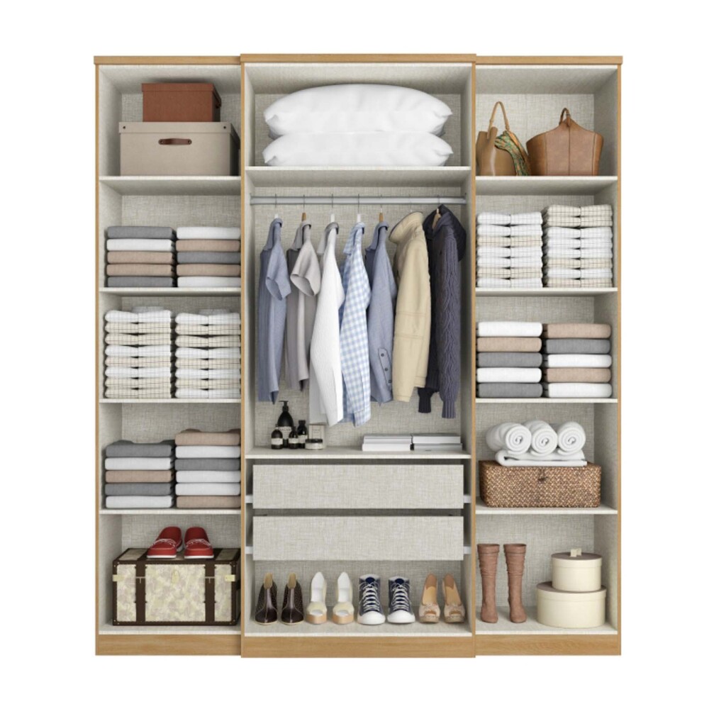 PLACARD ROPERO 4 PUERTAS MDP MARRON SPLENDORE GLASS