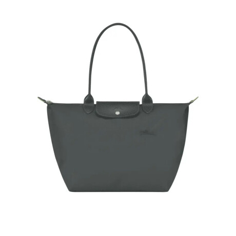 Longchamp -Cartera Longchamp plegable de nylon con cierre y asa larga, Le pliage L Gris