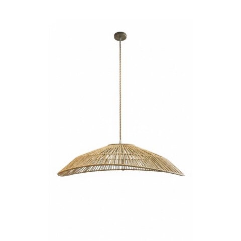 PANTALLA YUTE BEIGE C/SUSPENSION ELECTRICA Unica