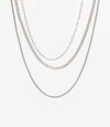 Collar Multicadenas Plateado Rodio