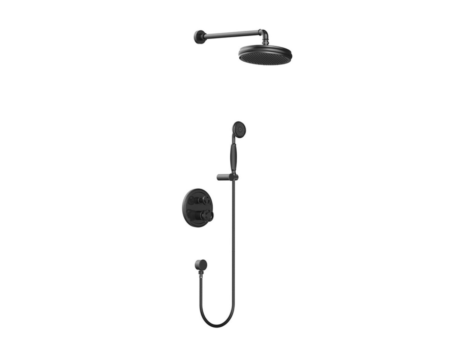 Griferia Ducha De Empotrar Industrial Negro Mate Aqualia 