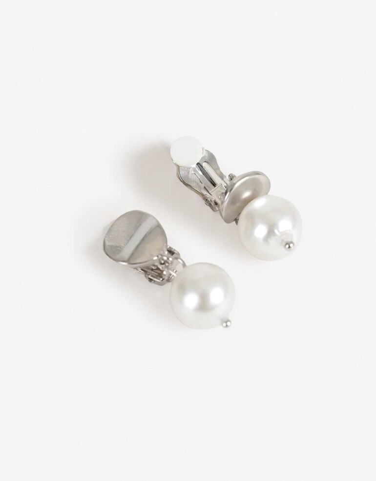 Aros Clips Perlas Aros Clip Perlas - Plateado Rodio