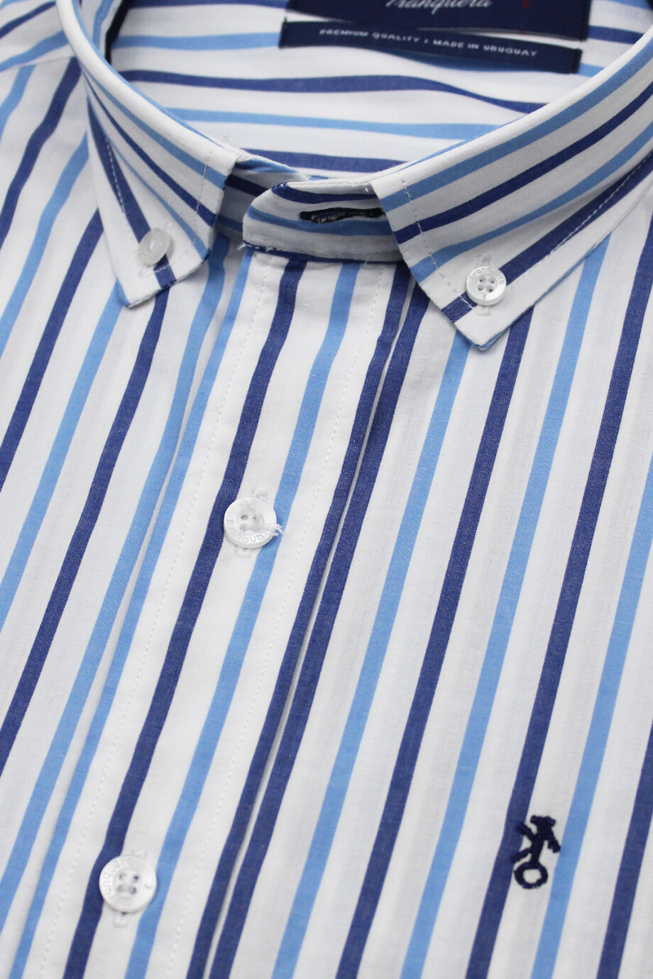 Camisa de Hombre Premium Rayada Raya Azul y Celeste
