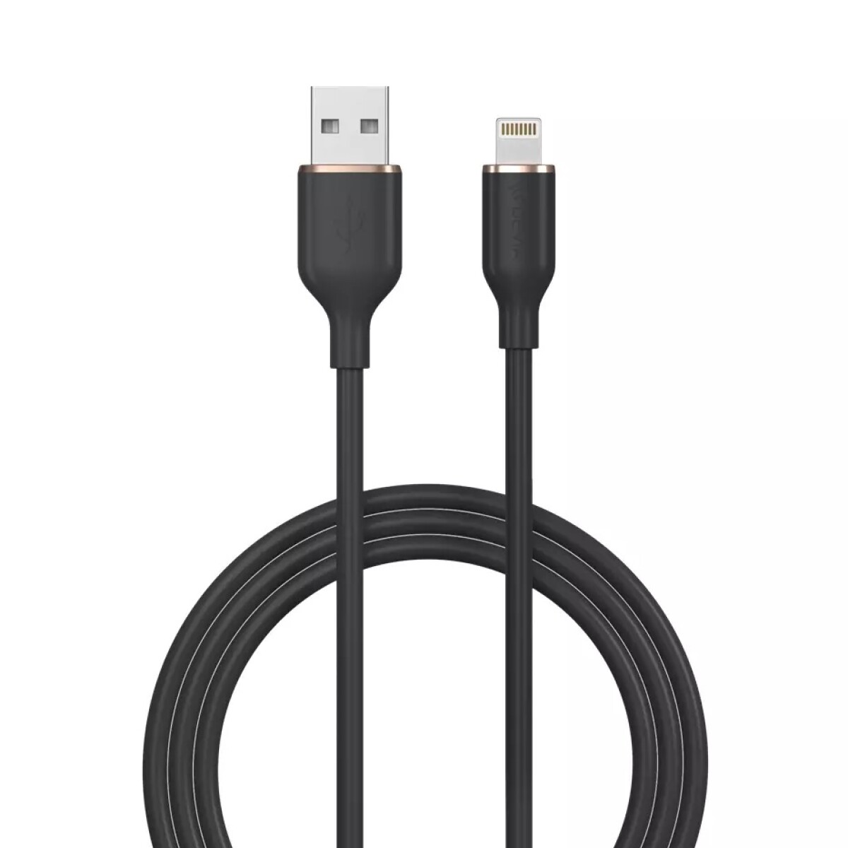 CABLE USB-A A LIGHTNING SILICONE 2.4A 1.2M JELLY SERIES Black