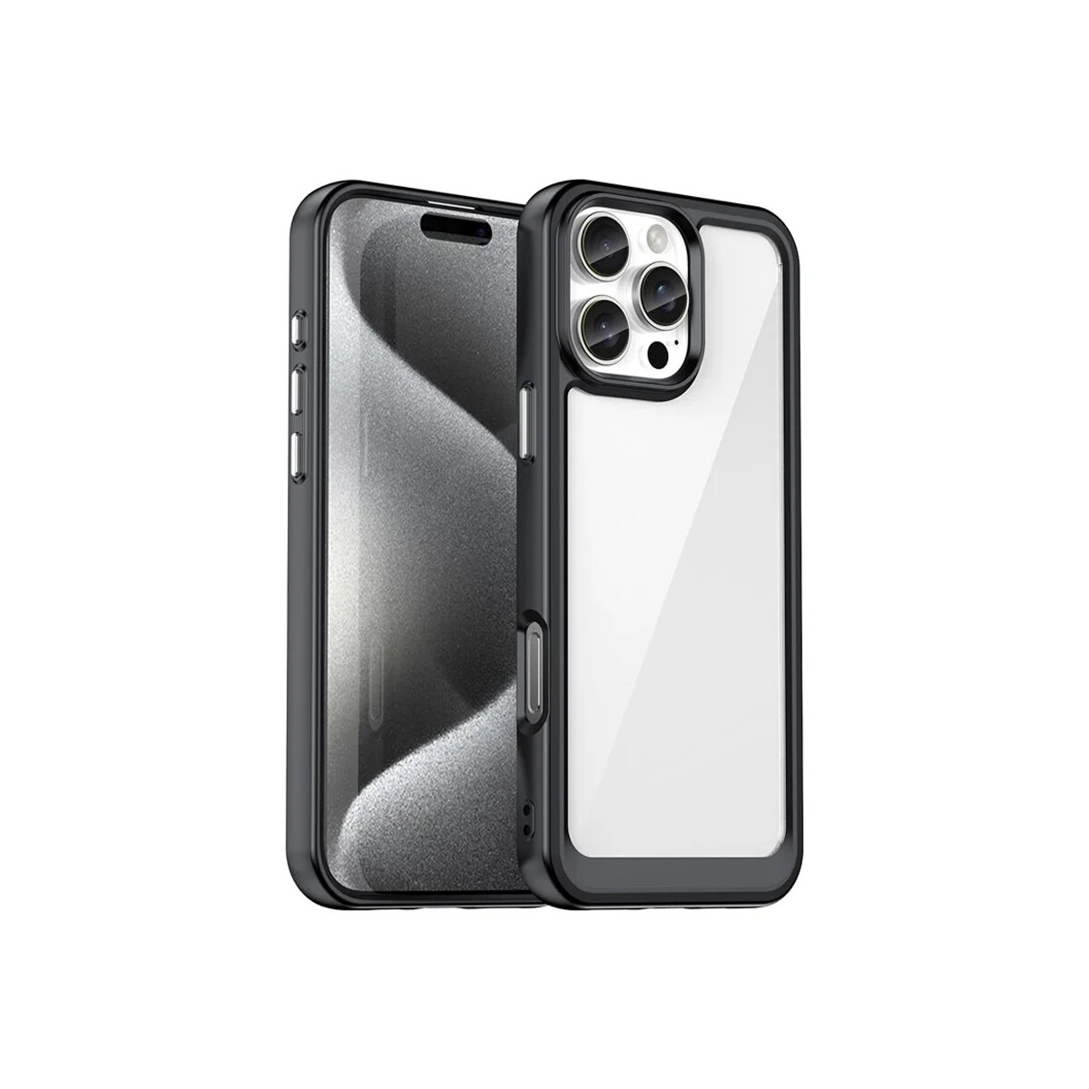 Protector para iPhone 16 Pro Max bordes color negro 