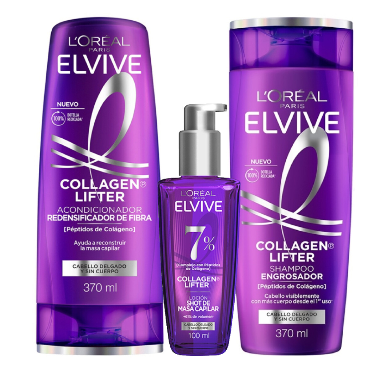 Pack Capilar Elvive Collagen Lifter Volumen y Densidad 
