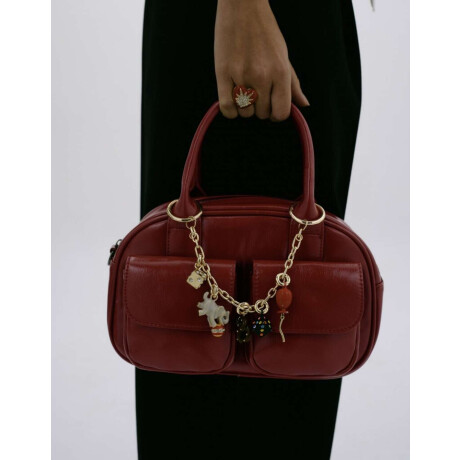 Cartera Bowling Con Bolsillos Rojo Medio