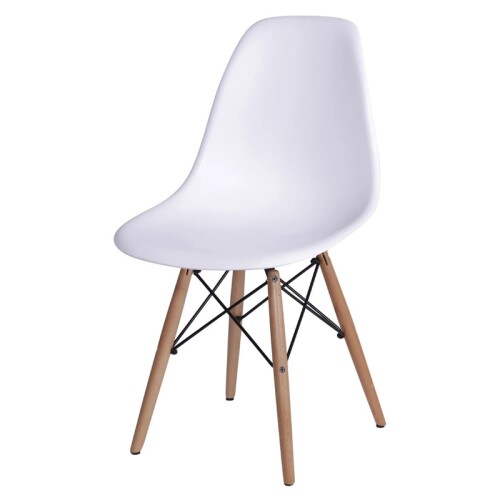Silla Eames DKR - Base En Madera Blanco