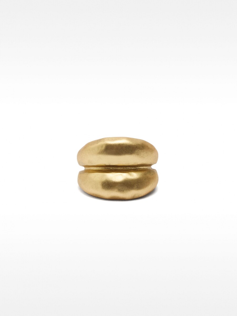 Anillo Redondeado Efecto Doble dorado