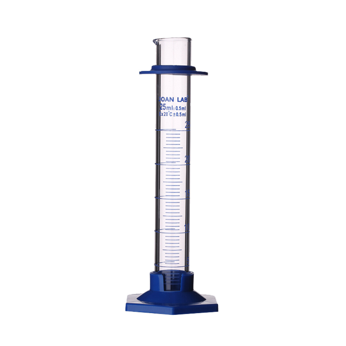 Probeta Vidrio Boro 3.3 Base Plástico - 100 mL (graduación ámbar) 