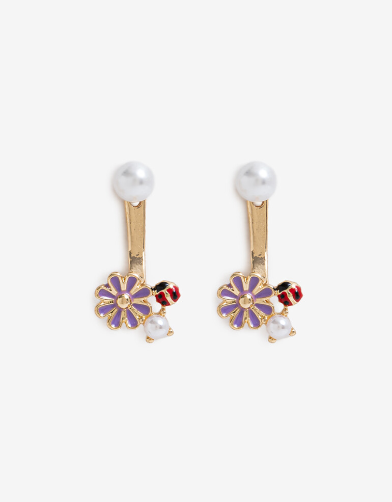 Aros Pasantes Color Aros Pasantes Lady Bug - Dorado