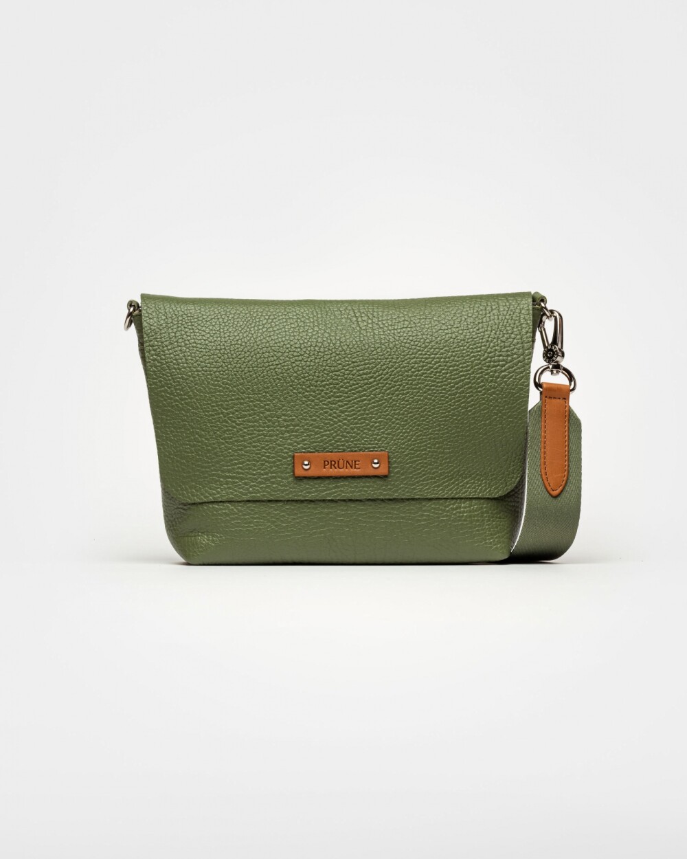 Bandolera New Nina en cuero graneado Verde