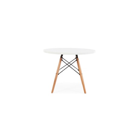 Mesa Eames circular en madera 80cm Blanco,Blanco