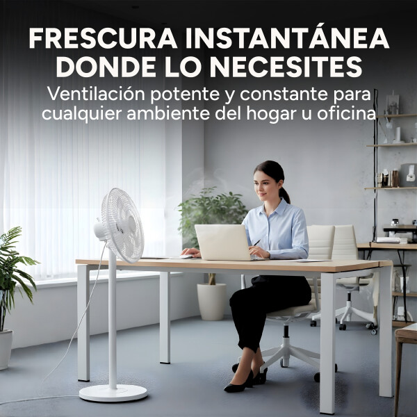 Ventilador 2 En 1 Pie Escritorio Goldtech 3 Velocidades 30W Color Blanco