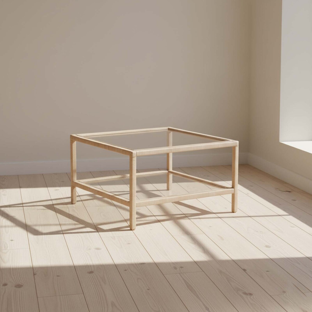 MESA RATONA - RATTAN-MADERA-Y-VIDRIO NATURAL-BEIGE VITTORIA NATURAL 