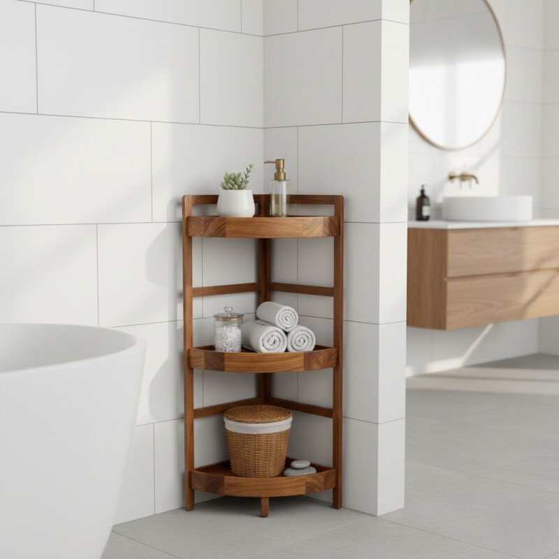 ESTANTE MADERA ESQUINERO 3 NIV 85X29X29CM Unica