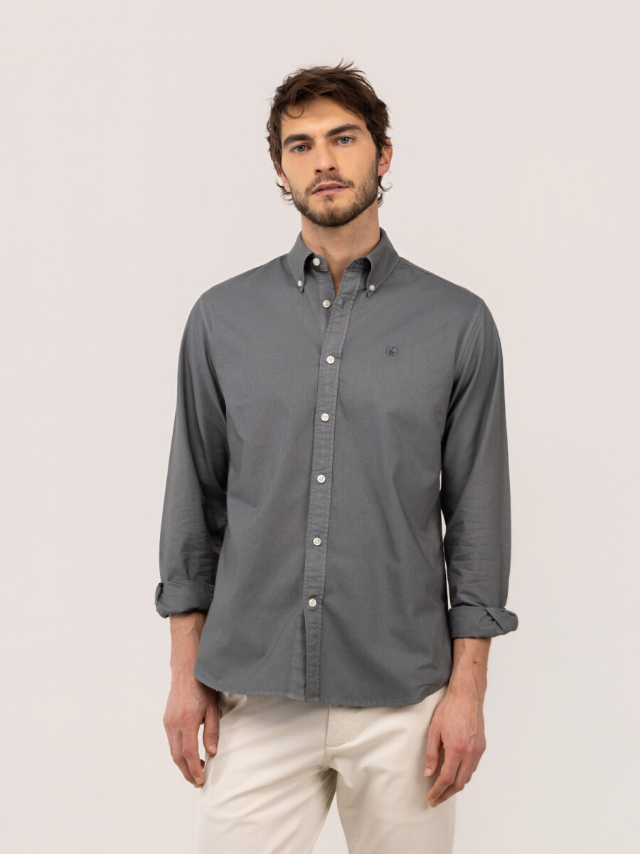 Camisa Garment Dyed - Gris 