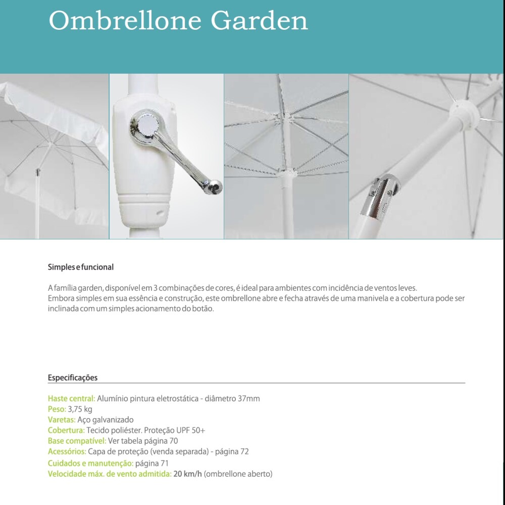 SOMBRILLA DE JARDIN EN ALUMINIO REDONDA DE 2,2 MTS. BEIGE