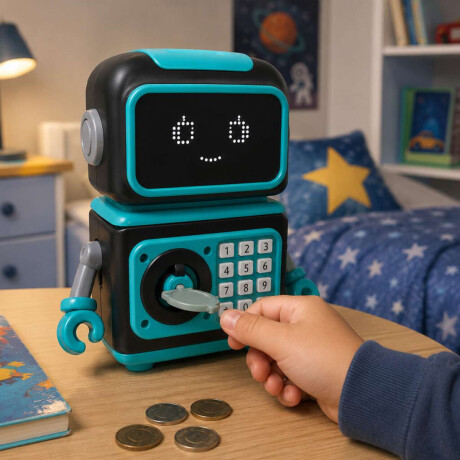 Alcancia Caja Fuerte Robot Infantil Verde