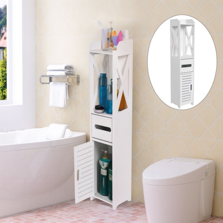 MUEBLE ORGANIZADOR BAÑO PAPEL HIGIENICO 80X20CM Blanco