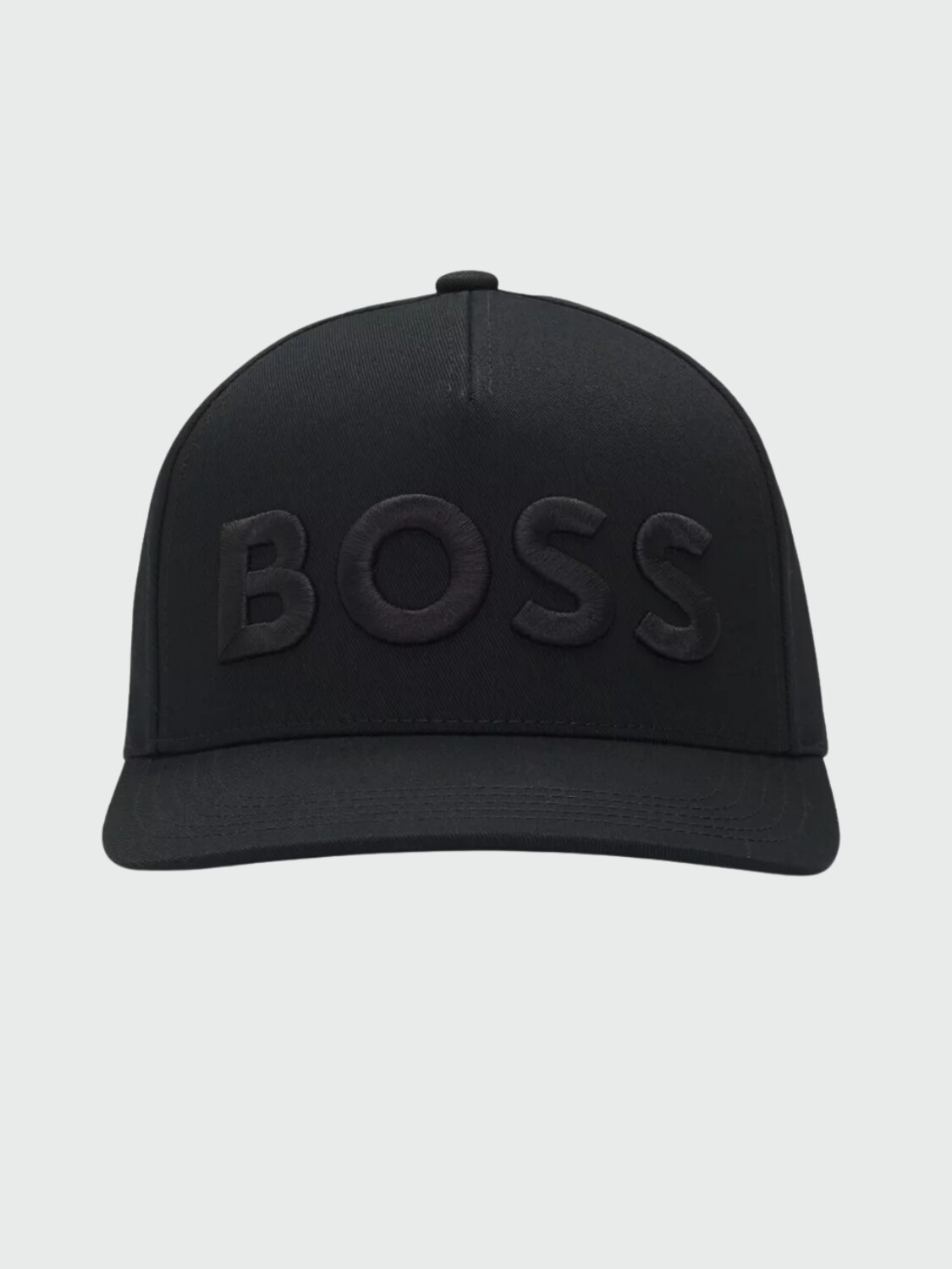 BOSS - Gorra de Sarga con Logo Negro Estampado