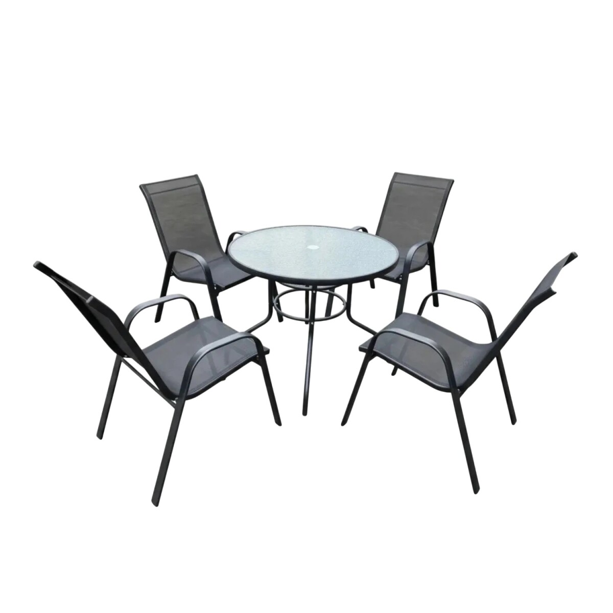 JUEGO DE JARDIN REDONDO CON 4 SILLAS 