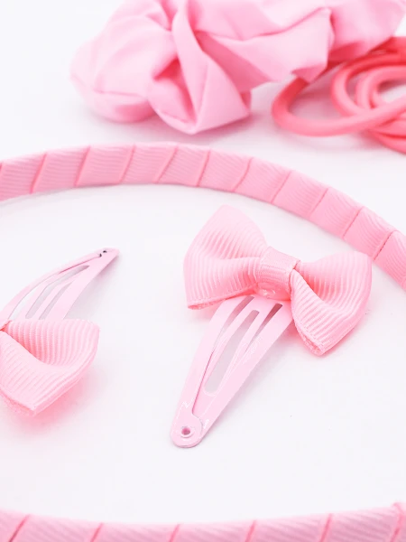 VINCHA + ACCESORIOS SET X 8 ROSADO
