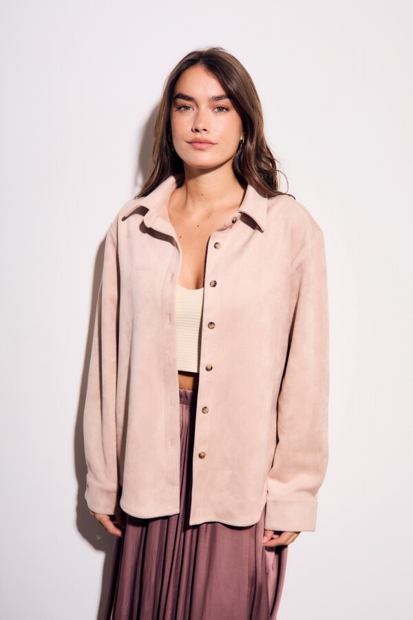 Camisa Gamuza Cuero Vegano Rosa