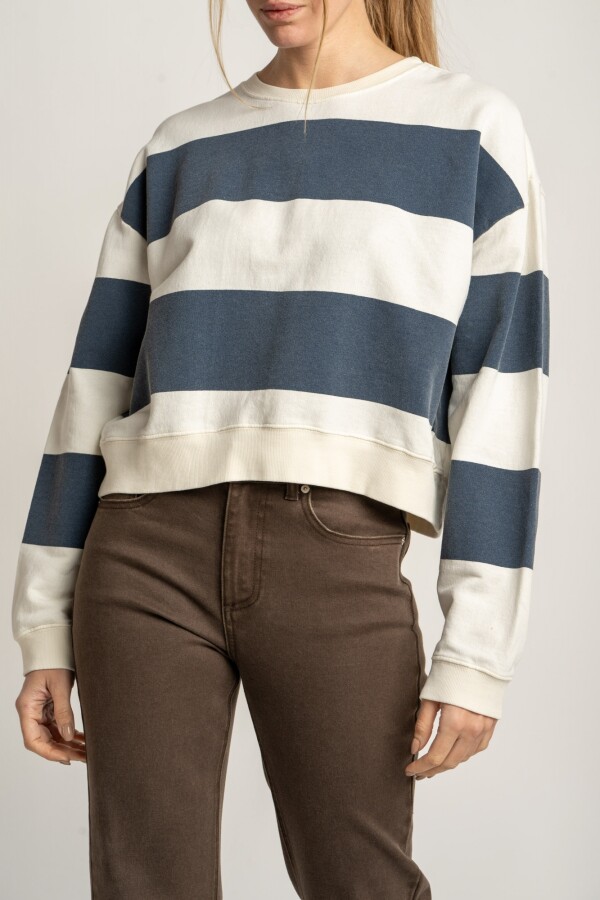 Sweater Algodon Rayas Navy Marino