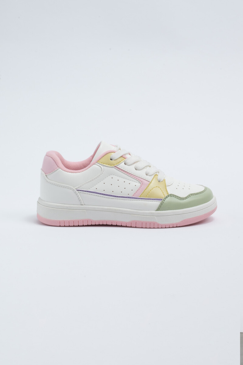 Zapatilla acordonada Multicolor Blanco
