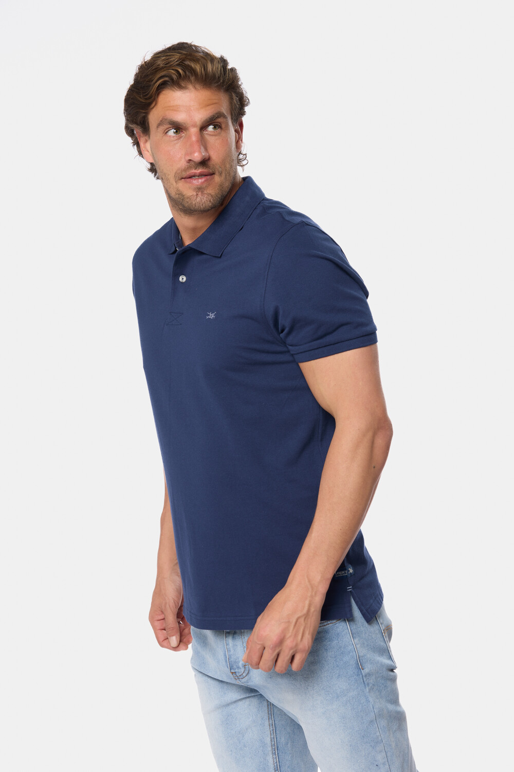 REMERA POLO LISA PIQUÉ Azul