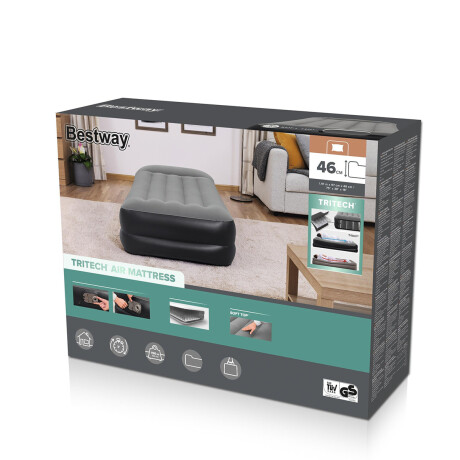 Colchón Sommier Inflable Bestway Camping + Almohada Azul