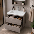 CONJUNTO MUEBLE DE BAÑO SUSPENDIDO MODELO 2023-60-5 / MUEBLE + BACHA + BOTIQUIN CON ESPEJO Conjunto Mueble De Baño Suspendido Modelo 2023-60-5 / Mueble + Bacha + Botiquin Con Espejo