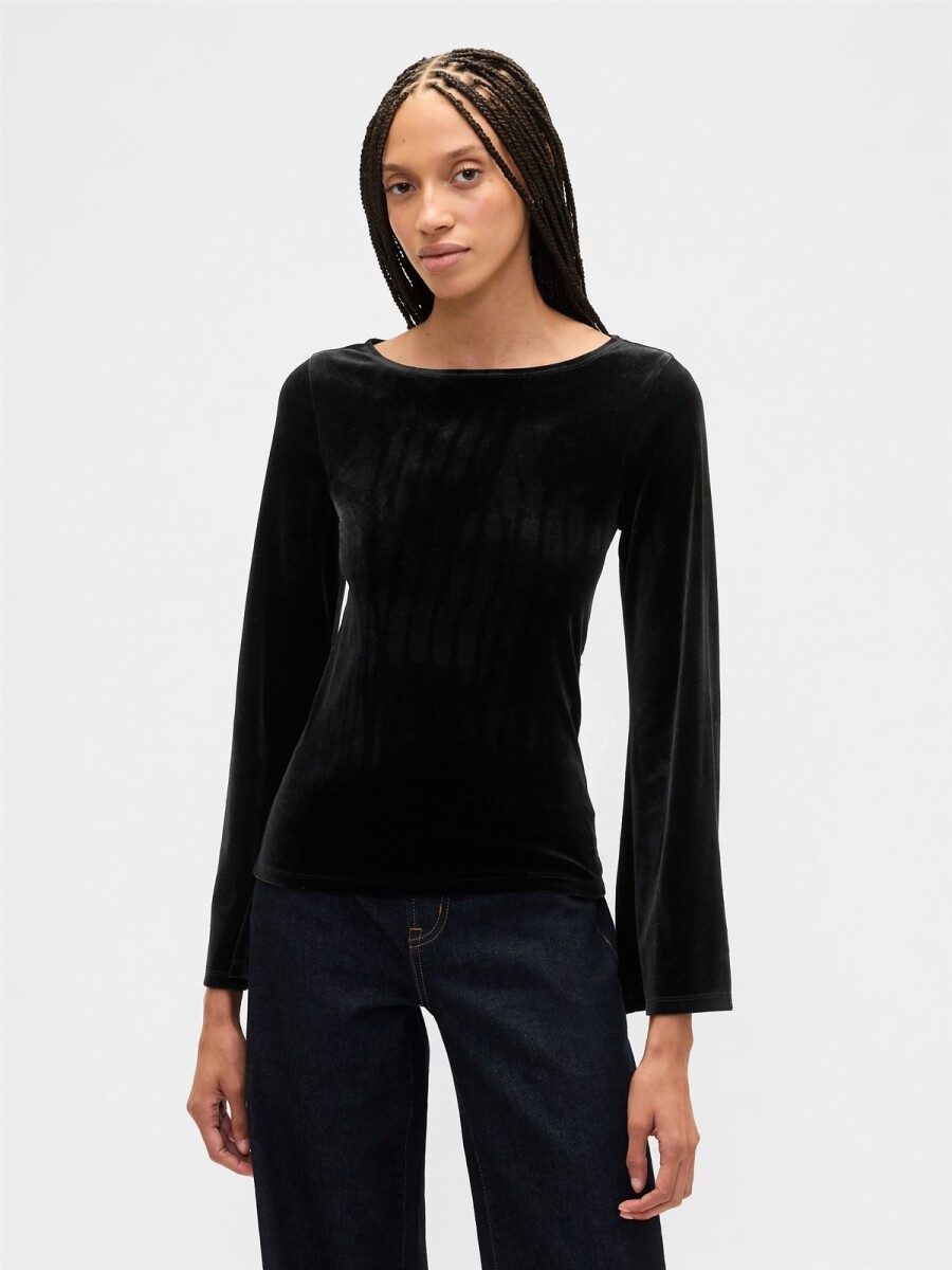 Remera Cuello Bote Mujer - Black 