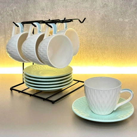 Juego De Café Con Soporte y Platillos 13 Piezas 100ML Juego De Café Con Soporte y Platillos 13 Piezas 100ML